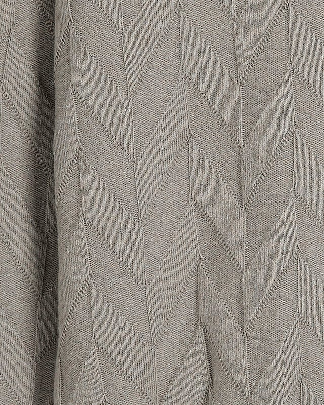 Chevron knit fabric, Collared, Long sleeves
