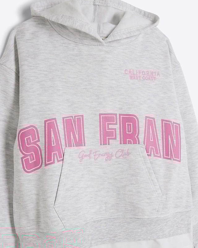 2 piece outfit, San Francisco graphic print, Hoodie, Long sleeves, Hybrid hem, Joggers, Cuffed hem, Elasticated waist