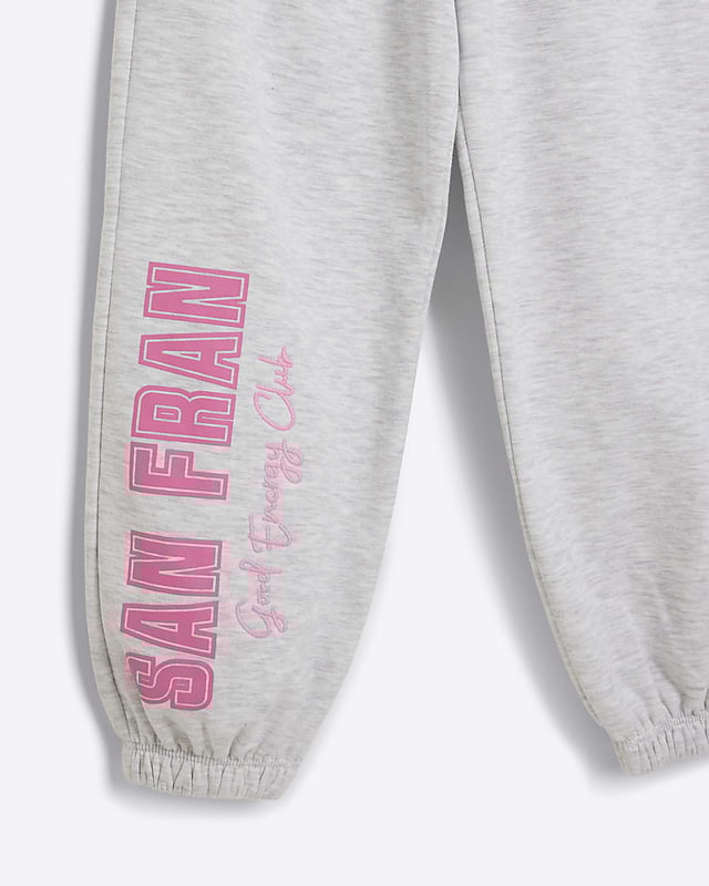 2 piece outfit, San Francisco graphic print, Hoodie, Long sleeves, Hybrid hem, Joggers, Cuffed hem, Elasticated waist