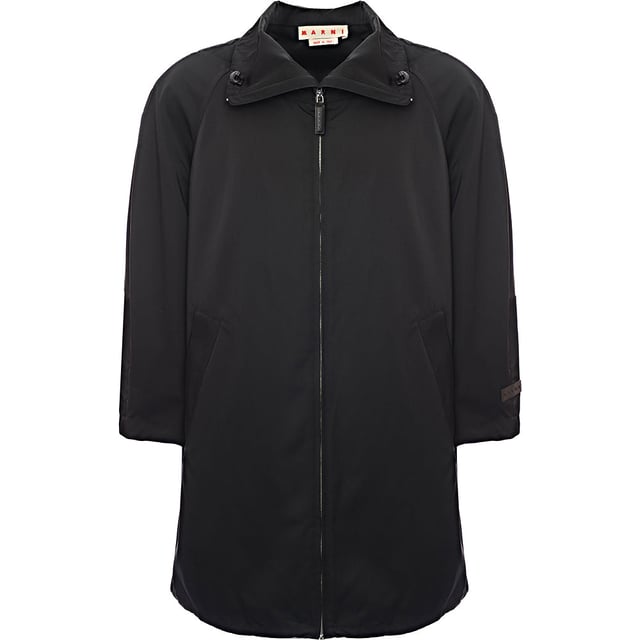 コート MARNI Satin parka Marni Womens Water Repellent Taffeta Midi Hooded Parka in Black