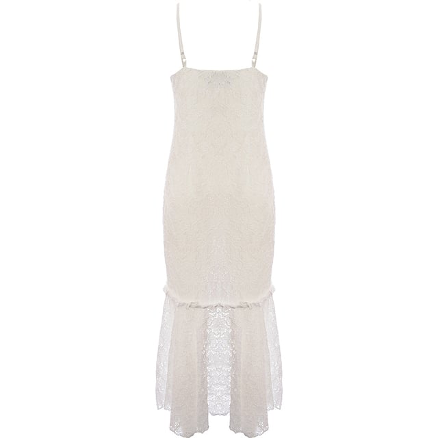 chinese dress ladies Little Mistress White Ellen Optic White Crochet Lace Midi Pencil Dress