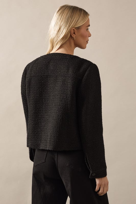 Boxy Jacket Petite Boxy Fit Collarless Jacket