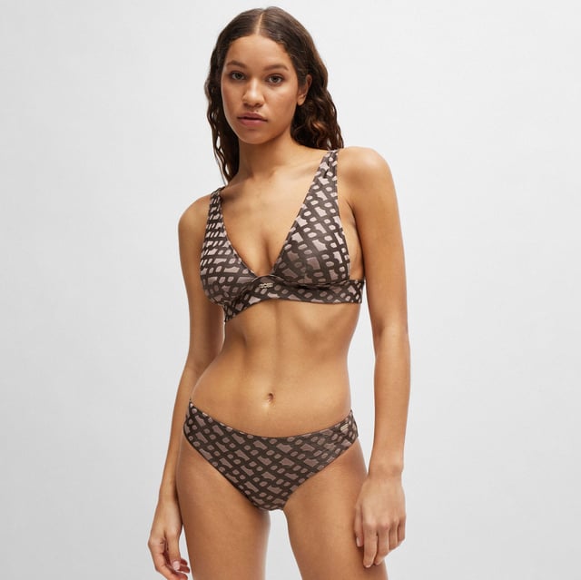 Womens BOSS Monogram Jacquard Bikini BraletteMain material: 91% Polyester  9% Elastane.  Lining: 88% Polyester  12% Elastane.  Machine washable.- Ref: 50515551-206