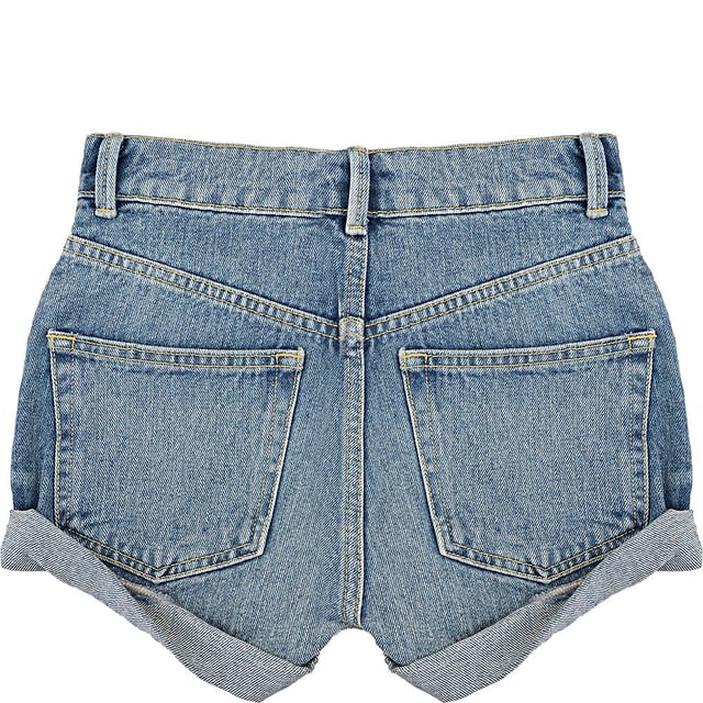 The RAEY Women's Organic Blend Rivet Shorts in Blue combine sustainable fashion with modern design. Made from an eco-conscious blend of 87% organic cotton and 13% recycled cotton, these shorts offer a soft, durable feel while minimizing environmental impact. The rivet detailing adds a stylish, edgy touch, while the classic blue wash ensures versatility and easy pairing with any wardrobe staple. Whether you're dressing them up with a blouse or keeping it casual with a tee, these shorts are the perfect summer essential for any eco-conscious fashionista.