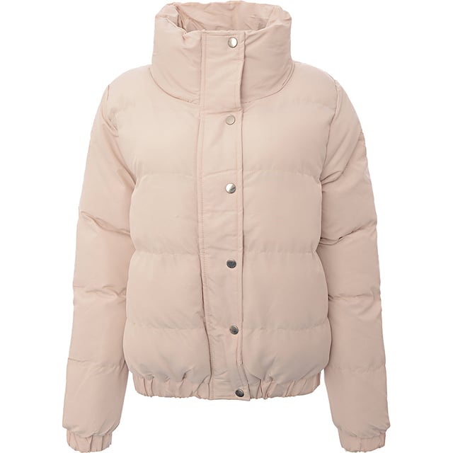 Main: 100% Polyester. The Brave Soul Slay Peach Skin Puffer Jacket is a stylish and functional piece of outerwear that's perfect for the chilly weather. Its peach skin fabric gives it a soft, luxurious feel, while the cuffed sleeves and button and zip fastener ensure you stay warm and snug. Whether you're braving the city winds or just looking for a fashionable addition to your wardrobe, this puffer jacket combines comfort with a chic design to make a statement wherever you go.