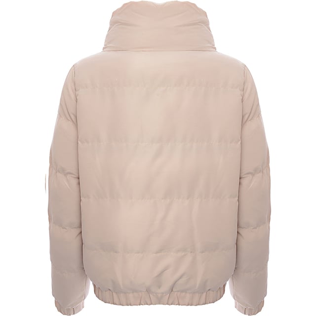 Main: 100% Polyester. The Brave Soul Slay Peach Skin Puffer Jacket is a stylish and functional piece of outerwear that's perfect for the chilly weather. Its peach skin fabric gives it a soft, luxurious feel, while the cuffed sleeves and button and zip fastener ensure you stay warm and snug. Whether you're braving the city winds or just looking for a fashionable addition to your wardrobe, this puffer jacket combines comfort with a chic design to make a statement wherever you go.