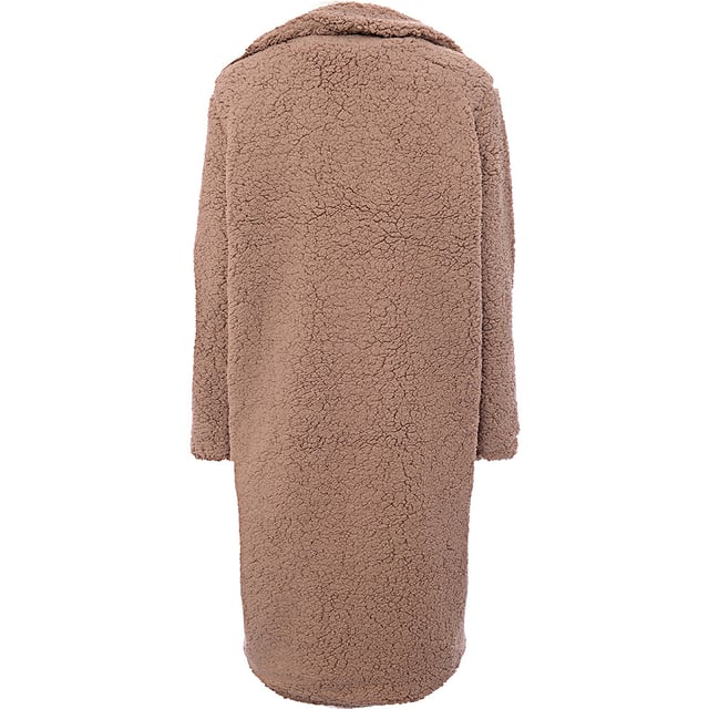 Main: 100% Polyester. The Brave Soul heavenly longline coat in borg stylish and cozy . Its plush borg material is perfect for those chilly days.