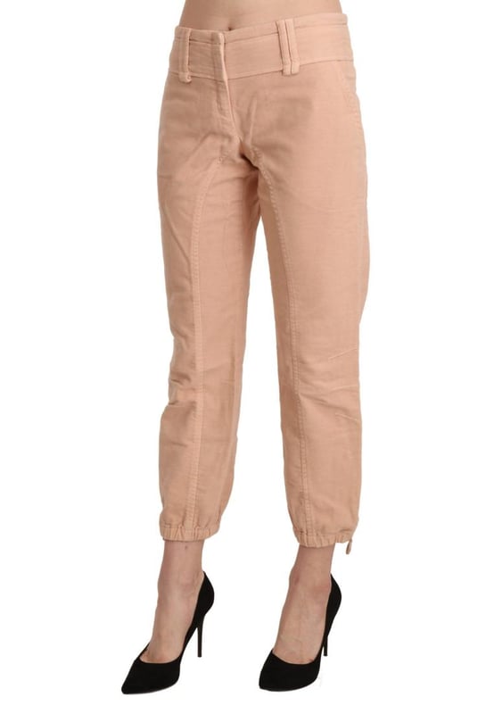 Brand: ERMANNO SCERVINO
  Condition: Brand new with tags
  Material: Cotton
  Color: Beige
  Style: Cropped mid waist
  Closure: Zipper
  Details: Logo details
  Origin: Made in Italy