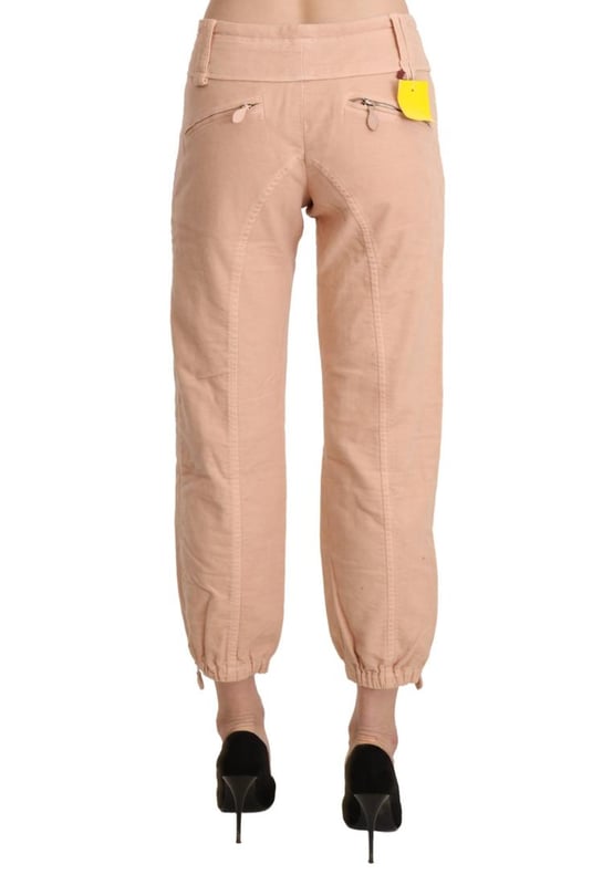 Brand: ERMANNO SCERVINO
  Condition: Brand new with tags
  Material: Cotton
  Color: Beige
  Style: Cropped mid waist
  Closure: Zipper
  Details: Logo details
  Origin: Made in Italy
