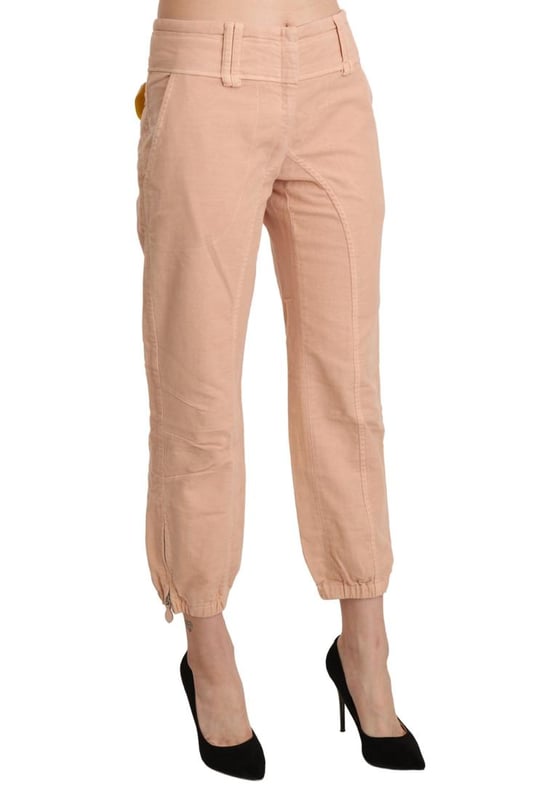Brand: ERMANNO SCERVINO
  Condition: Brand new with tags
  Material: Cotton
  Color: Beige
  Style: Cropped mid waist
  Closure: Zipper
  Details: Logo details
  Origin: Made in Italy
