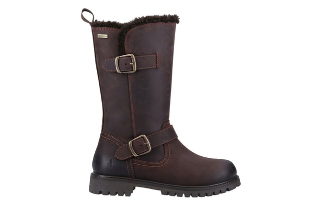 The Hush Puppies Mini Winnie Girls Boots combine style, comfort, and all-weather protection for little feet. Crafted with a waterproof-treated leather upper and featuring a breathable waterproof membrane, these boots keep feet dry while allowing airflow. A hidden inside zip and pull tab make them easy to slip on and off, and the stylish buckle detailing adds a fashionable touch. Inside, a waterproof memory foam insole provides extra cushioning, while a cosy shearling lining ensures warmth and comfort. Finished with a durable outsole, these boots are designed for active days in any weather.
 - Leather upper (waterproof treated)
 - Buckle detailing 
 - Pull tab for easy on / off wear 
 - Hidden inside zip
 - Breathable waterproof membrane
 - Waterproof memory foam comfort insole
 - Shearling lining
 - Durable outsole 
 - Hush Puppies branding