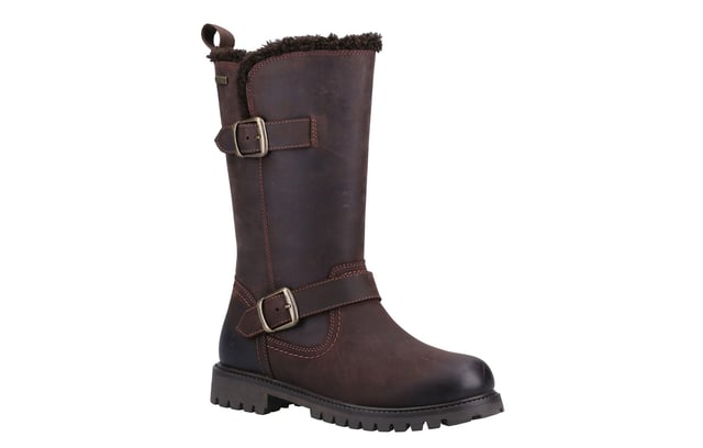 The Hush Puppies Mini Winnie Girls Boots combine style, comfort, and all-weather protection for little feet. Crafted with a waterproof-treated leather upper and featuring a breathable waterproof membrane, these boots keep feet dry while allowing airflow. A hidden inside zip and pull tab make them easy to slip on and off, and the stylish buckle detailing adds a fashionable touch. Inside, a waterproof memory foam insole provides extra cushioning, while a cosy shearling lining ensures warmth and comfort. Finished with a durable outsole, these boots are designed for active days in any weather.
 - Leather upper (waterproof treated)
 - Buckle detailing 
 - Pull tab for easy on / off wear 
 - Hidden inside zip
 - Breathable waterproof membrane
 - Waterproof memory foam comfort insole
 - Shearling lining
 - Durable outsole 
 - Hush Puppies branding