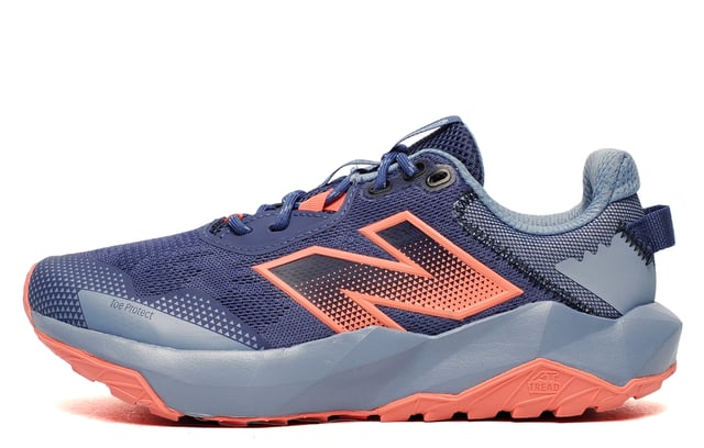 Designed for high performance all terrain trail runners, these New Balance DynaSoft Nitrel v6 Running Shoes offer the perfect combination of comfort, durability, and versatility. These all terrain running shoes are built for those who embrace an active outdoor running regime, seamlessly transitioning between rugged trails and hill climbs, making them a must a must have for all runners alike.
The DynaSoft Nitrel v6 is crafted with an engineered textile mesh upper that provides exceptional breathability, allowing for optimal airflow to keep your feet cool and fresh throughout your run. The perforated design enhances ventilation by promoting the escape of heat and moisture, reducing discomfort and preventing sweat buildup. This breathable construction ensures your feet stay dry, even during intense runs.
For added durability and protection, the shoe features no-sew overlays that enhance structural integrity while providing a sleek, irritation-free fit. These overlays eliminate unnecessary seams, reducing the risk of chafing and discomfort, ensuring a smoother running experience. Additionally, a reinforced toe protector shields against impact from rocks, roots, and uneven terrain, providing extra security on rough trails. The traditional lace-up closure ensures a snug, adjustable fit, offering enhanced support and a locked-in feel so you can move with confidence.

- NEW IN  2025 MODEL & COLOUR
- Textile / Mesh upper
- DynaSoft cushioned midsole
- Heel loop = Easy on / off wear
- Adjustable lace closure
-Comfort cushioned insole
- Rugged AT Tread outsole
- Soft padded heel & ankle collar
- New Balance branding