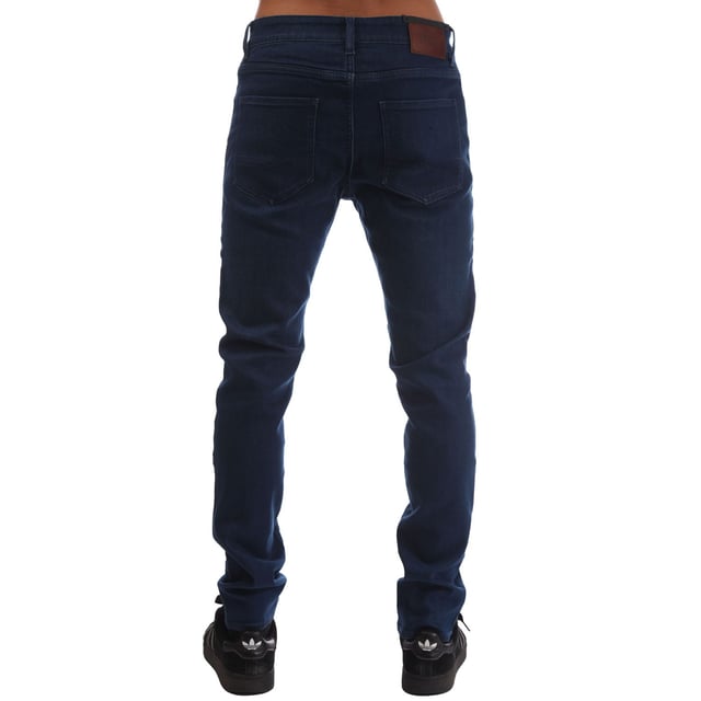 Mens BOSS Keith-1 Jeans in navy.- Five-pocket styling.- Zip fly and button fastening.- Branded waist patch.- Stretch fabric.- Tapered fit.- 81% Cotton  11% Lyocell  6% Elastomultiester  2% Elastane.- Ref: 50480285145