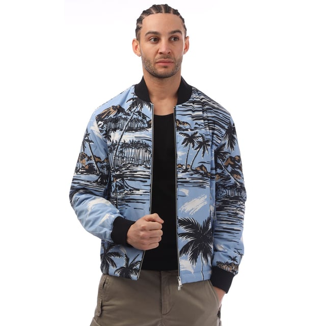 Monogram - seasonal print Bomber -- digital printed nylon with dry handfeel -- contemporary bomber shape w- modern detailing in the BLACK signature monogram - main material: 100% polyester - spot clean