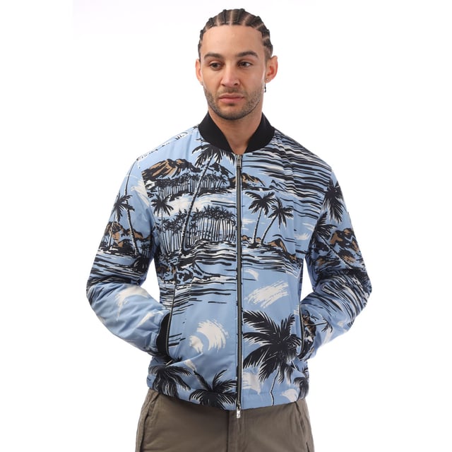 Monogram - seasonal print Bomber -- digital printed nylon with dry handfeel -- contemporary bomber shape w- modern detailing in the BLACK signature monogram - main material: 100% polyester - spot clean