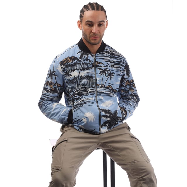 Monogram - seasonal print Bomber -- digital printed nylon with dry handfeel -- contemporary bomber shape w- modern detailing in the BLACK signature monogram - main material: 100% polyester - spot clean