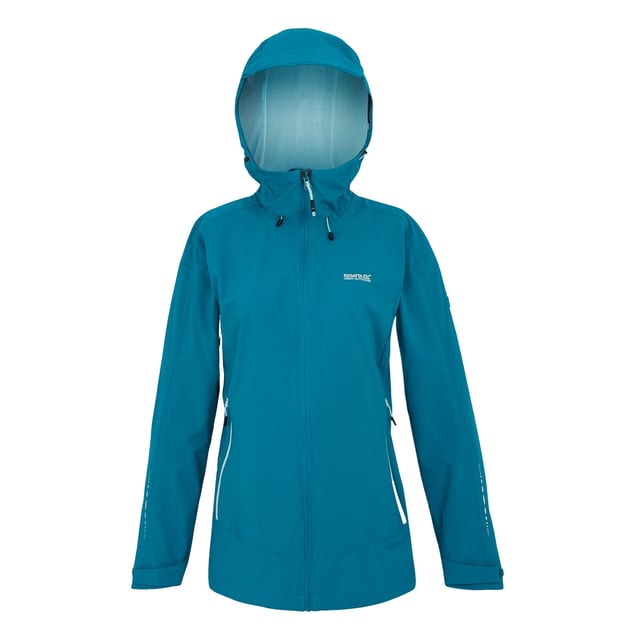 Materiaal: Gerecycleerd polyester. Stof: Ripstop, Stretch. Ontwerp: Logo, eenvoudig. Stoftechnologie: Ademend, Duurzaam, DWR Finish, Isotex 15000, Lichtgewicht, Waterafstotend, Waterdicht, Winddicht. Halslijn: Kap, staande kraag. Manchet: Haak en Lijn Riem. Mouwtype: Met lange mouwen. Getapete naden, Mesh panelen onder de armen, Ritsen onder de armen. Kapkenmerken: Verstelbaar, Gegroeid op Kap, Technisch. Zakken: 2 Onderzakken, 1 Binnenzak, Ritssluiting. Bevestiging: Volledige ritssluiting. 10000g/m²/24hrs. 8 UK: 32 in. 10 VK: 34 in. 12 VK: 36 in. 14 VK: 38 in. 20 VK: 45 in. 18 VK: 43 in. 16 VK: 40 in.