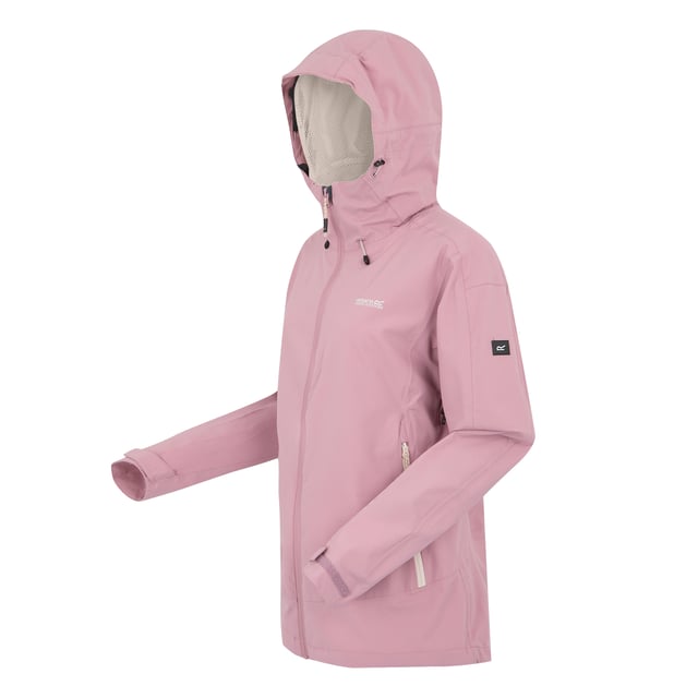 Material: Recycled Polyester. Fabric: Ripstop, Stretch. Design: Logo, Plain. Fabric Technology: Breathable, Durable, DWR Finish, Isotex 15000, Lightweight, Water Repellent, Waterproof, Windproof. Neckline: Hooded, Standing Collar. Cuff: Hook And Loop Strap. Sleeve-Type: Long-Sleeved. Taped Seams, Underarm Mesh Panels, Underarm Zips. Hood Features: Adjustable, Grown On Hood, Technical. Pockets: 2 Lower Pockets, 1 Internal Pocket, Zip. Fastening: Full Zip. 10000g/m²/24hrs. 8 UK: 32 in. 10 UK: 34 in. 12 UK: 36 in. 14 UK: 38 in. 20 UK: 45 in. 18 UK: 43 in. 16 UK: 40 in.