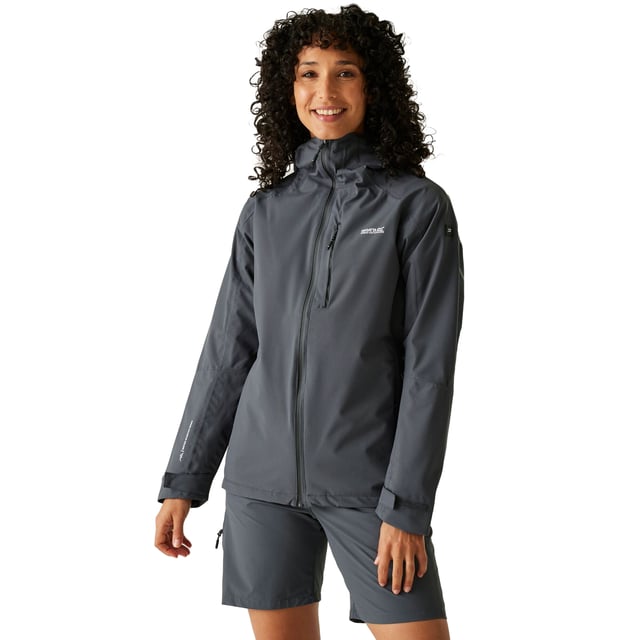 100% Polyester. Lining: Mesh. Fabric: Stretch. Design: Logo, Plain. 165gsm. Fabric Technology: Breathable, Durable Water Repellent Finish, Isotex 15000, Waterproof, Windproof. Cuff: Adjustable. Sleeve-Type: Articulated, Long-Sleeved. Drainage Channel, Front Zip, Inner Zip Guard, Taped Seams, Unrestricted Movement. Neckline: Hooded. Hood Features: Grown On Hood, Technical, Toggle Adjuster. Fit: Tailored. Pockets: 1 Chest Pocket, 2 Side Pockets, 1 Security Pocket, Water Repellent Zip. Fastening: Full Zip. 15000g/m²/24hrs. Waterproof Rating: 15000mm. Hem: Adjustable, Shockcord Hem. Sustainability: Made from Recycled Materials. 6 UK: 30 in. 8 UK: 32 in. 10 UK: 34 in. 12 UK: 36 in. 14 UK: 38 in. 20 UK: 45 in. 22 UK: 48 in. 24 UK: 50 in. 18 UK: 43 in. 16 UK: 40 in.