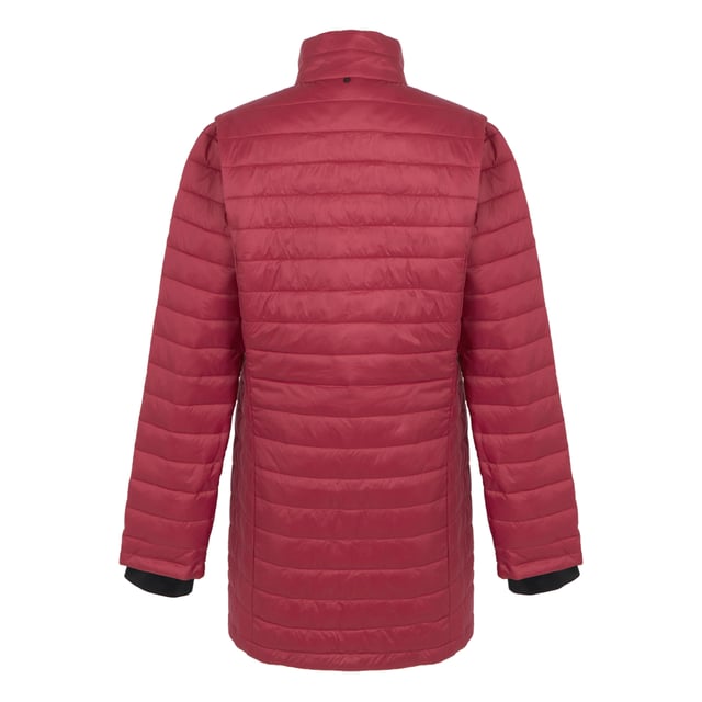 100% Recycled Polyester. Filling: Lightweight, Synthetic Down, Warmloft. Fabric: Synthetic Down Touch. Design: Logo. Fabric Technology: Breathable, Durable, Isotex 15000, Moisture Wicking, Stretch, Water Repellent, Waterproof. 3 in 1, Branded Tab, Stretch, Taped Seams. Cuff: Adjustable, Inner Storm. Neckline: Hooded. Sleeve-Type: Long-Sleeved. Hood Features: Adjustable, Grown On Hood, Technical, Wired Peak. Pockets: 2 Lower Pockets, 1 Internal Pocket, Zip. Fastening: Full Zip, Two Way Zip. 10000g/m²/24hrs. 8 UK: 32 in. 10 UK: 34 in. 12 UK: 36 in. 14 UK: 38 in. 20 UK: 45 in. 22 UK: 48 in. 24 UK: 50 in. 26 UK: 52 in. 18 UK: 43 in. 16 UK: 40 in.