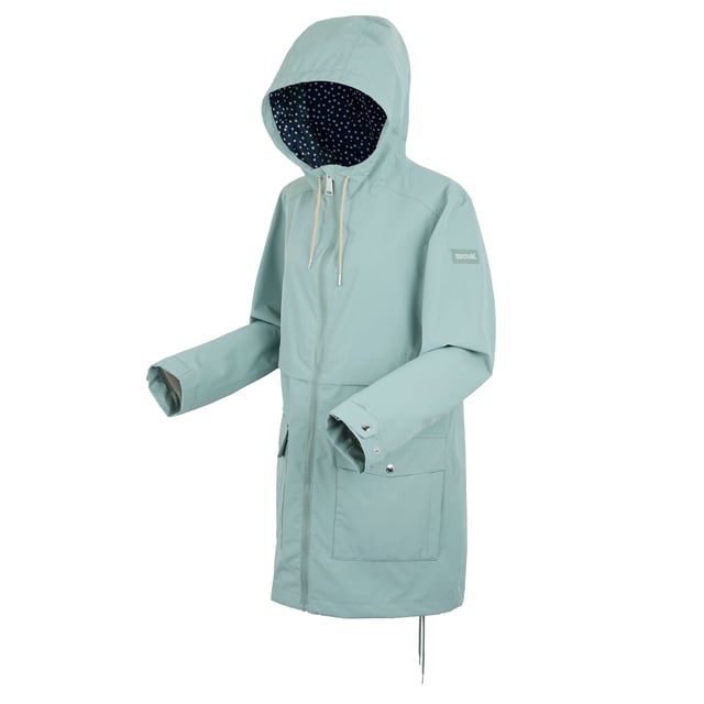 Material: Polyester. Lining: Polyester, Taffeta. Design: Linear, Logo, Stripe. Fabric Technology: Breathable, Durable Water Repellent Finish, Isotex 10000, Waterproof. Cuff: Adjustable, Snap Fastening. Back Hem Vent, Taped Seams. Neckline: Hooded. Sleeve-Type: Long-Sleeved. Hood Features: Drawcord, Grown On Hood. Pockets: 1 Security Pocket, Internal, 2 Patch Pockets, 2 Handwarmer Pockets. Fastening: Front Zip. 10000g/m²/24hrs. Sustainability: Made from Recycled Materials. Waistline: Shockcord. 8 UK: 32 in. 10 UK: 34 in. 12 UK: 36 in. 14 UK: 38 in. 20 UK: 45 in. 24 UK: 50 in. 26 UK: 52 in. 18 UK: 43 in. 16 UK: 40 in.