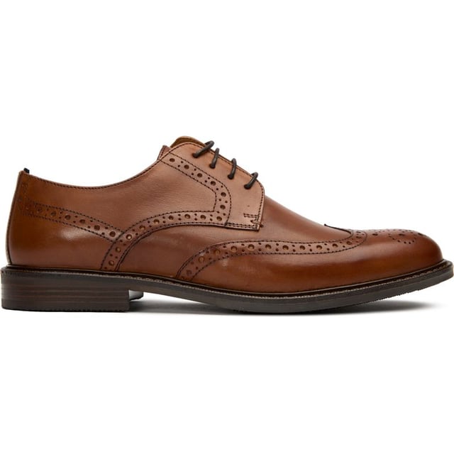 Zapatos brogue Barry de Soletrader para hombre, color tostado, fabricados con piel y suela sintética. Presentan detalle brogue y parte superior de piel.