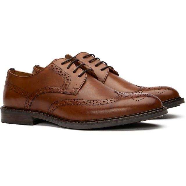 Zapatos brogue Barry de Soletrader para hombre, color tostado, fabricados con piel y suela sintética. Presentan detalle brogue y parte superior de piel.