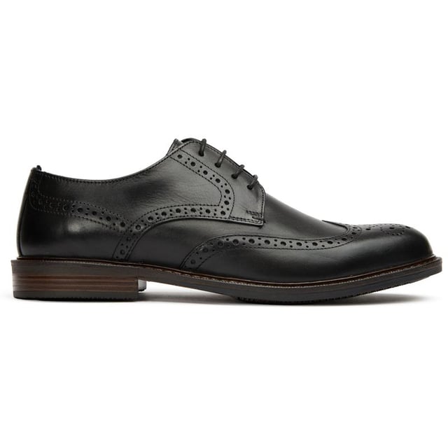 Zapatos negros de charol Barry para hombre, fabricados con cuero y suela sintética. Presentan detalle de charol y parte superior de cuero.