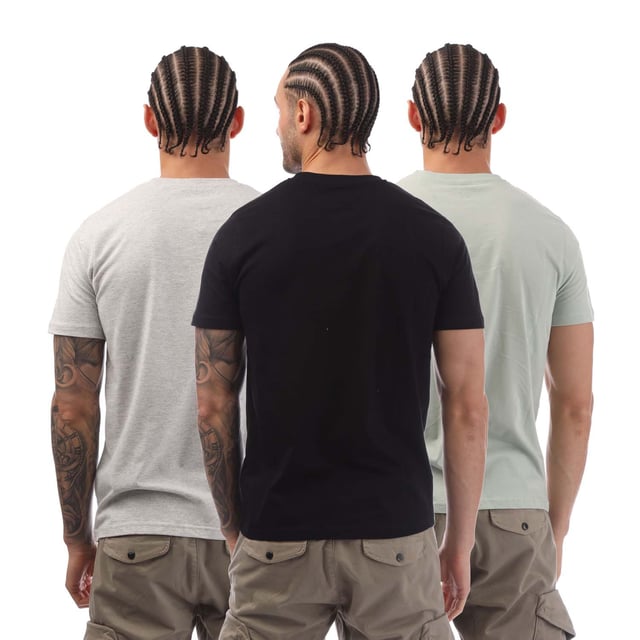 Mens Farah Laven 3- Pack T- Shirt with Logo Chest Print in multi colour.- Ribbed neck trim.- Short sleeves.- Rubberised logo.- Straight hem.- 100% Cotton.- Ref: FR2A131191BS2