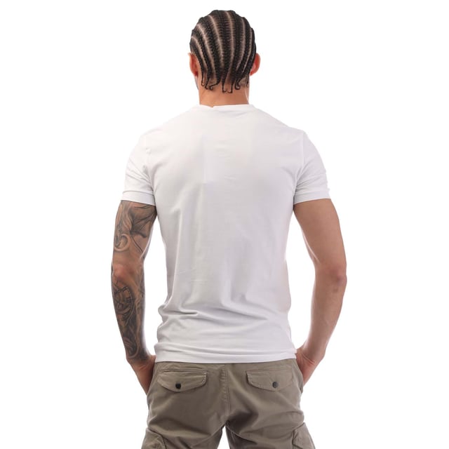 Mens Calvin Klein Jeans Slim Organic Cotton Logo T-Shirt in bright white.- Ribbed crew neck.- Short sleeves. - Calvin Klein monogram logo printed at centre chest.- Tonal Calvin Klein monogram logo at left cuff.- Soft organic cotton stretch jersey construction.- Slim fit. - 94% Organic cotton  6% Elastane.  Machine washable.- Ref: J30J314755YAF