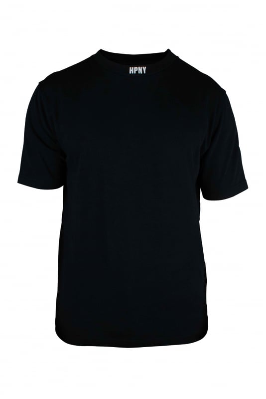Camiseta Heron Preston de algodón negro. HPNY  bordado en blanco.Parche con logotipo en la espalda.Cuello redondo.Mangas cortas.Corte recto.100% algodón.