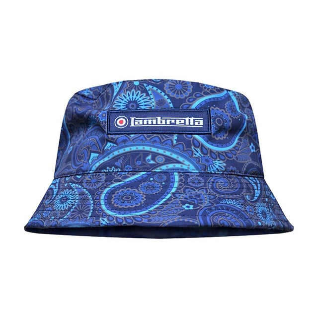 Design: All-Over Print, Logo, Paisley. 8 Row Stitching, Flat Top, Short Brim.