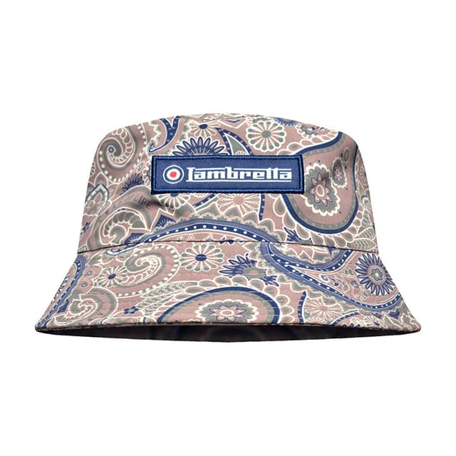 Design: All-Over Print, Logo, Paisley. 8 Row Stitching, Flat Top, Short Brim.