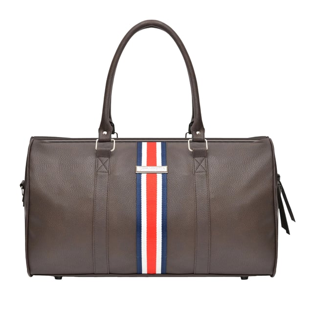 Width: 50cm. Height: 30cm. Pockets: 1 Internal Pocket, Zip. Compartments: 1 Main Compartment. Adjustable Shoulder Strap, Detachable Strap, Leather Look, Metal Badge, Twin Handle. Fabric Technology: Durable. Design: Logo, Stripe, Woven. Fastening: Zip.