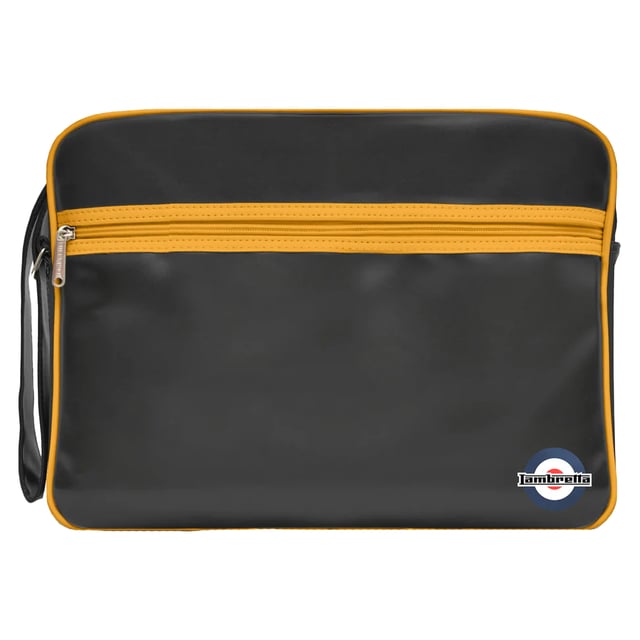 Material: PU. Width: 40cm. Height: 30cm. Pockets: Front Pocket, Zip. Adjustable Shoulder Strap, Contrast Piping, Zip Pullers. Fastening: Full Zip. Design: Logo, Printed. Compartments: Zipped Compartment.