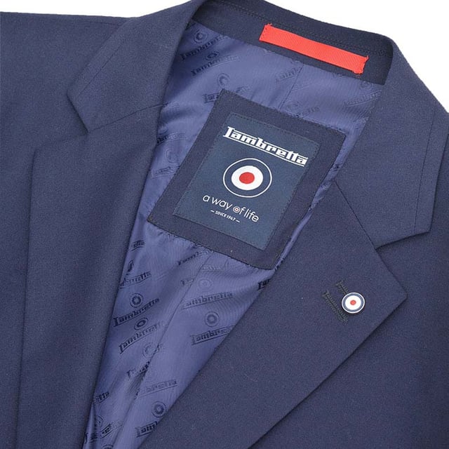 67% Polyester, 31% Rayon, 2% Spandex. Lining: Branded. Design: Badge, Plain, Target. Double Back Vent, Single-Breasted. Cuff: Four Button. Neckline: Lapel. Sleeve-Type: Long-Sleeved. Pockets: 3 Internal Pockets, 2 Front Pockets, 1 Chest Pocket, 1 Coin Pocket. Fastening: Twin Button. 15in: 41 in. 16in: 42.5 in. 16.5 in: 44 in. 17in: 46 in. 18in: 47 in. 19in: 50 in. 19.5in: 52 in.