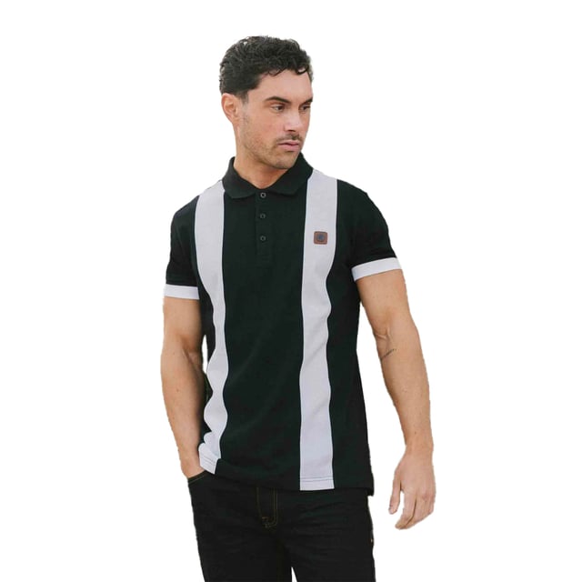 100% Cotton. Fabric: Pique. Design: Contrast Panel, Stripe, Target, Vintage. Cuff: Contrast, Ribbed. Sleeve-Type: Short-Sleeved. Neckline: Turn Down Collar. 3 Button Placket, Woven Label. Please Note: Keep Away From Fire. S: 39.5 in. M: 41 in. L: 42.5 in. XL: 44 in. XXL: 45.5 in. 3XL: 47.5 in. 4XL: 49 in.