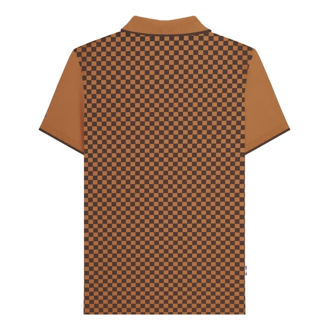 100% Cotton. Design: All-Over Print, Checkered, Logo. Fastening: Button, Pull Over. Neckline: Collared, Tipped Collar. Sleeve-Type: Short-Sleeved, Tipped. 3 Button Placket, Woven Hem Label. Please Note: Keep Away From Fire. S: 39 in. M: 41 in. L: 42.5 in. XL: 44 in. XXL: 46.5 in. 3XL: 47 in. 4XL: 48.5 in.