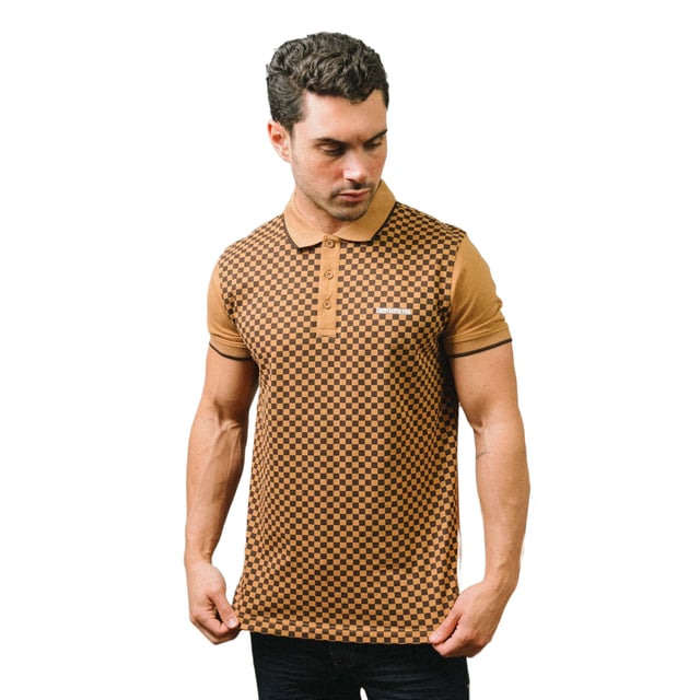 100% Cotton. Design: All-Over Print, Checkered, Logo. Fastening: Button, Pull Over. Neckline: Collared, Tipped Collar. Sleeve-Type: Short-Sleeved, Tipped. 3 Button Placket, Woven Hem Label. Please Note: Keep Away From Fire. S: 39 in. M: 41 in. L: 42.5 in. XL: 44 in. XXL: 46.5 in. 3XL: 47 in. 4XL: 48.5 in.