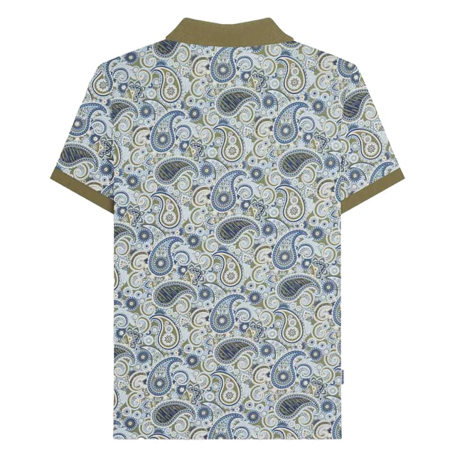 100% Cotton. Fabric: Jersey. Design: Embroidered Logo, Paisley. Cuff: Ribbed. Sleeve-Type: Short-Sleeved. Neckline: Turn Down Collar. 3 Button Placket, Woven Label. S: 39 in. M: 41 in. L: 42.5 in. XL: 44 in. XXL: 46 in. 3XL: 48 in. 4XL: 50 in.