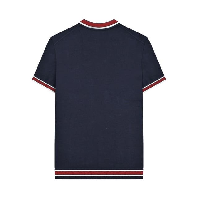 100% Cotton. Fabric: Fine Gauge, Knitted. Design: Embroidered Logo, Tipped Detail. Cuff: Ribbed. Hem: Ribbed. Sleeve-Type: Short-Sleeved. Neckline: Turn Down Collar. 3 Button Placket, Tonal Embroidery. Please Note: Keep Away From Fire. S: 39 in. M: 41 in. L: 42.5 in. XL: 44 in. XXL: 46.5 in. 3XL: 48.5 in. 4XL: 51 in.