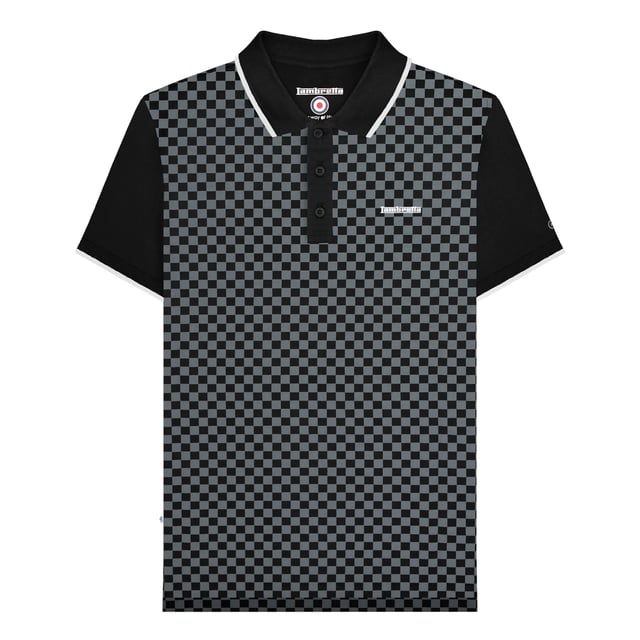 100% Cotton. Design: All-Over Print, Checkered, Logo. Fastening: Button, Pull Over. Neckline: Collared, Tipped Collar. Sleeve-Type: Short-Sleeved, Tipped. 3 Button Placket, Woven Hem Label. Please Note: Keep Away From Fire. S: 39 in. M: 41 in. L: 42.5 in. XL: 44 in. XXL: 46.5 in. 3XL: 47 in. 4XL: 48.5 in.