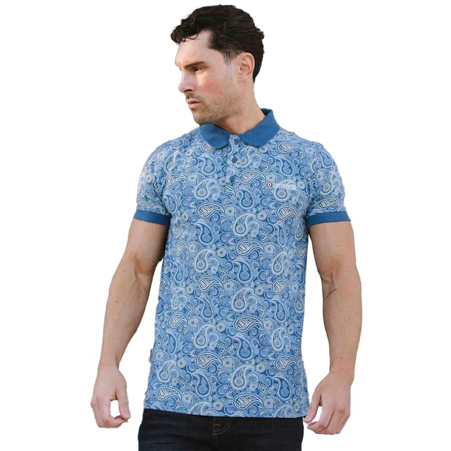100% Cotton. Fabric: Jersey. Design: Embroidered Logo, Paisley. Cuff: Ribbed. Sleeve-Type: Short-Sleeved. Neckline: Turn Down Collar. 3 Button Placket, Woven Label. S: 39 in. M: 41 in. L: 42.5 in. XL: 44 in. XXL: 46 in. 3XL: 48 in. 4XL: 50 in.