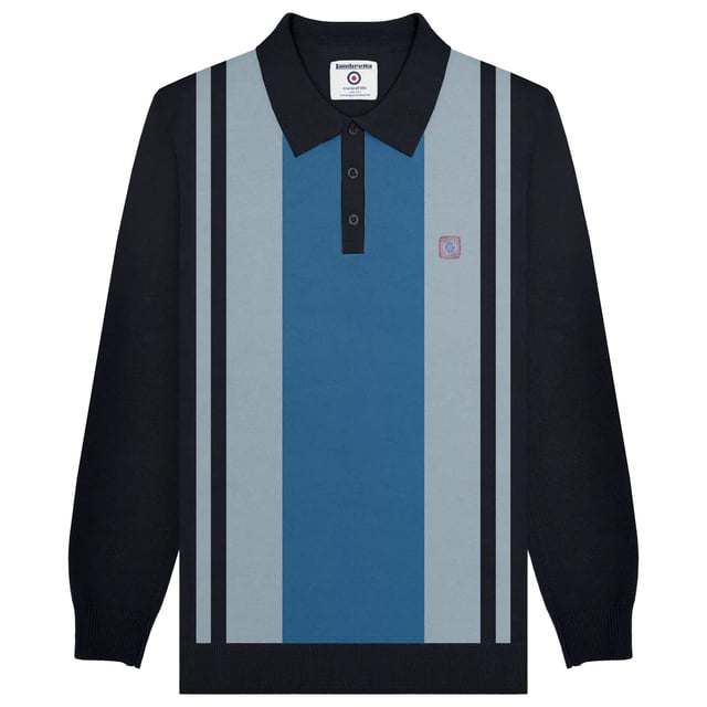 100% Katoen. Stof: Gebreid. Ontwerp: Contraststreep, Logo, Vintage. Bevestiging: knop, pullover. Mouwtype: Met lange mouwen. Manchet: Ribbel. Hem: Ribben. Halsuitsnijding: Omgeslagen kraag. Knoopsluiting met 3 knopen, merklint. Opgelet: Verwijderd houden van vuur. S: 39 in. M: 41 in. L: 42,5 in. XL: 44 in. XXL: 46,5 in. 3XL: 48,5 in. 4XL: 51 in.