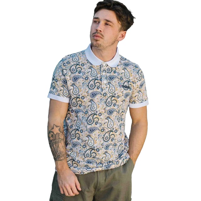100% Cotton. Fabric: Jersey. Design: Embroidered Logo, Paisley. Cuff: Ribbed. Sleeve-Type: Short-Sleeved. Neckline: Turn Down Collar. 3 Button Placket, Woven Label. S: 39 in. M: 41 in. L: 42.5 in. XL: 44 in. XXL: 46 in. 3XL: 48 in. 4XL: 50 in.