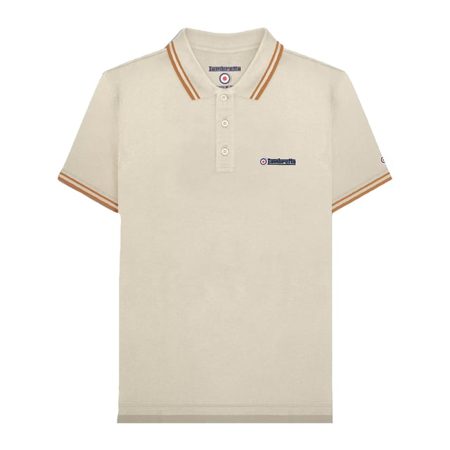 Men's Tipped Pique Cotton Crew Neck T-Shirt - Lambretta Casual Tee With Embroidered Logo