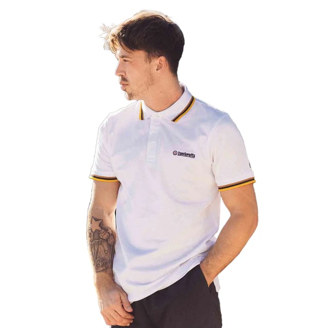 100% Cotton. Trim: Contrast Triple Tipped. Fabric: Pique. Design: Embroidered Logo, Target. Neckline: Contrast, Tipped, Turn Down Collar. Sleeve-Type: Short-Sleeved. 3 Button Placket, Branded Tab. Please Note: Keep Away From Fire. S: 39 in. M: 41 in. L: 42.5 in. XL: 44 in. XXL: 45.5 in. 3XL: 47 in. 4XL: 48.5 in.
