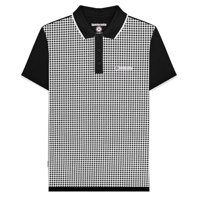 100% Cotton. Fabric: Jersey. Design: All-Over Print, Embroidered Logo, Gingham. Fastening: Button. Sleeve-Type: Short-Sleeved, Tipped. Neckline: Tipped Collar, Turn Down Collar. 3 Button Placket, Branded Tab. Fit: Big & Tall. Please Note: Keep Away From Fire. XXL: 55 in. 3XL: 59 in. 4XL: 63 in. 5XL: 67 in.