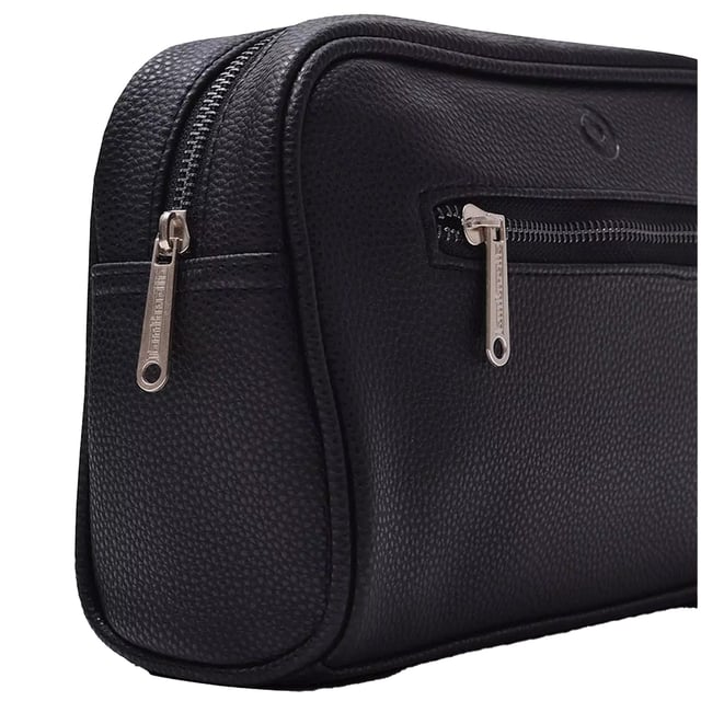 Fabric: Faux Leather. Width: 27cm. Height: 21cm. Lining: Branded. Carry Strap, Front Zipper Pocket. Fastening: Full Zip. Design: Logo, Plain. Compartments: 1 Main Compartment.